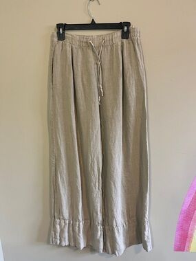 Linen Wide Leg Beige Ish Needs Steam